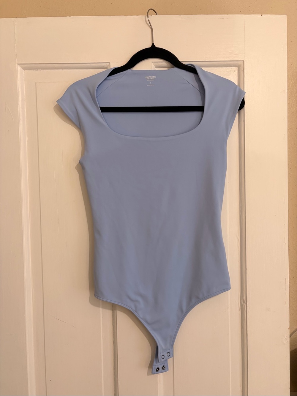 Express Pastel Blue Square Neck Bodysuit - Women's